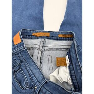 Vigold Jeans Women 8 Blue VGS-P4551A Skinny Embroidered Side Detail Denim